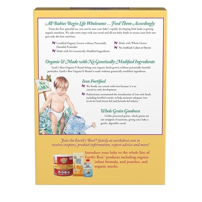 Earth's Best Organic Whole Grain Multi-Grain Cereal 8 Oz (Pack of 6)