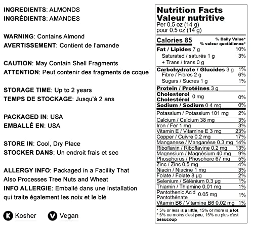 Food to Live Dry Roasted California Almonds 9 Pounds Oven Roasted Whole Nuts Unsalted No Oil Added Vegan Kosher Bulk. Good Source of Protein and Vitamin E. Great Keto-Friendly Snack