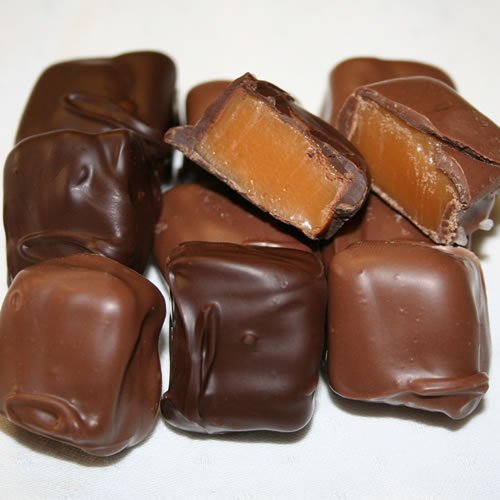 Chocolate Covered Caramels - Mix of Milk &amp Dark Chocolate Two Pounds