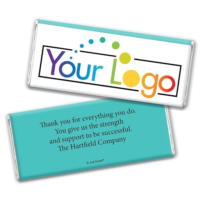48ct Personalized Candy Promotional Products Add Your Logo Candy Chocolate Bars - Robins Egg Blue