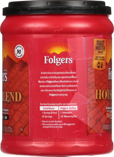 Folgers House Blend Ground Coffee Medium Roast 9.6 Ounce (Pack of 3)
