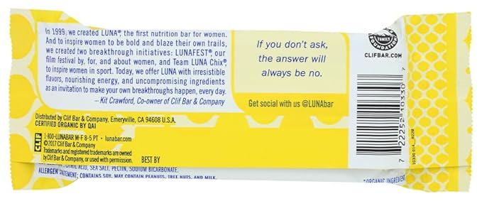 Clif Lemon Zest Luna Bar ( 15x1.69 OZ)