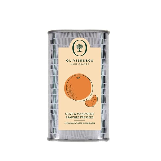 Mandarin Olive Oil by Oliviers&ampCo | Italian Extra Virgin Olive Oil with Fresh Mandarin | Gourmet Citrus EVOO for Salads Baking &amp Holiday Cooking | Cold Pressed All Natural Gift (8.4 Fl Oz)