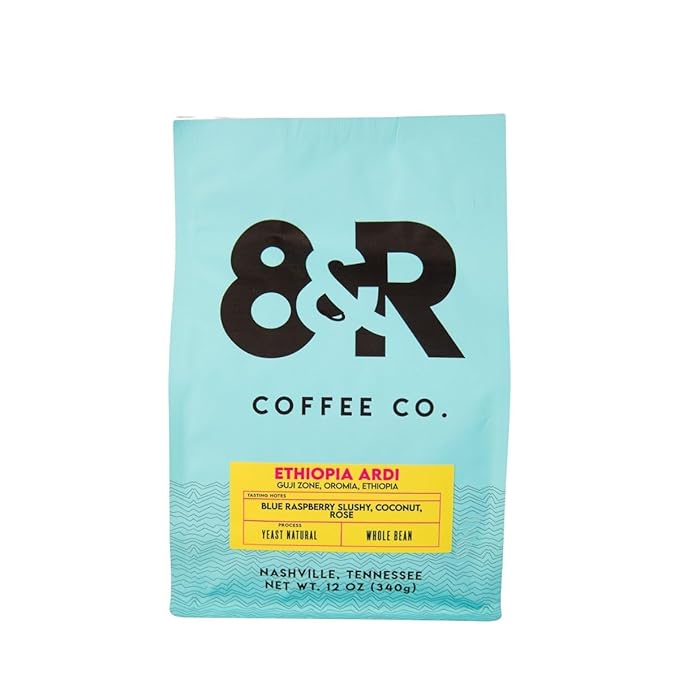 Rotating Natural Process Coffee - Ethiopia Ardi - Roasted by 8th &amp Roast Coffee Co. - Whole Bean Coffee - 12 Ounce Bag