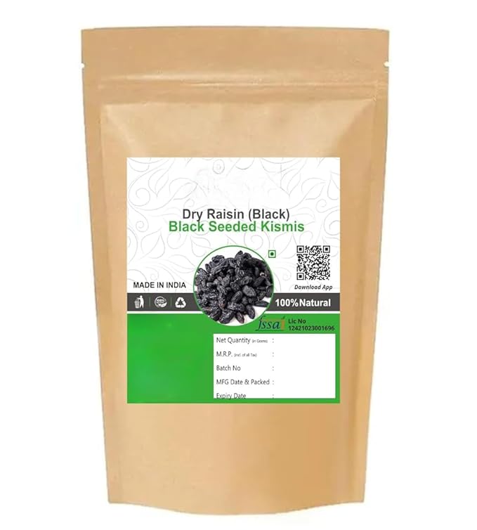 Black kismis Seeded Dried kali DrakshKali Raisins Seed Fresh Munakka Dry Fruits Raisins With Seeds For Cooking Baking and Snacking - 150 gm