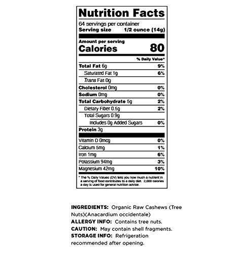 Terrasoul Superfoods Organic Raw Cashews (Mylk Grade) 6 Lbs (Pack of 3) Premium Quality for Snacking Desserts Cashew Milk and Nut Butter Making