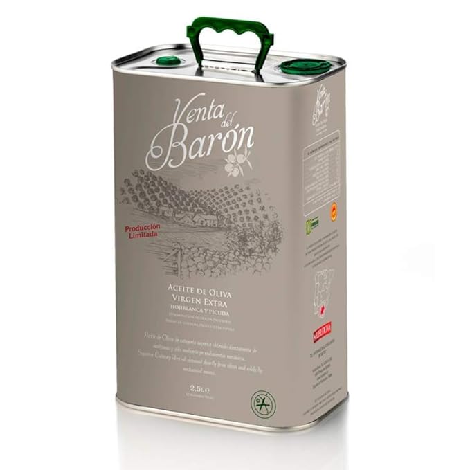 Venta del Barón - Voted World's Best Olive Oil - Extra Virgin Cold Pressed - High in Polyphenols - 84.5 fl oz (2.5 ltr) Tin