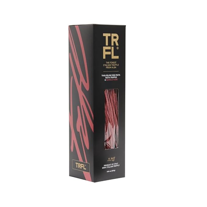 TRFL Truffle &amp Barolo Wine Tagliolini – Artisanal Italian Egg Pasta Noodles 3% Truffle Grains and 4% Barolo Wine Handcrafted in Alba Italy – Gourmet Gift 4 Servings 8.8 oz (250g)