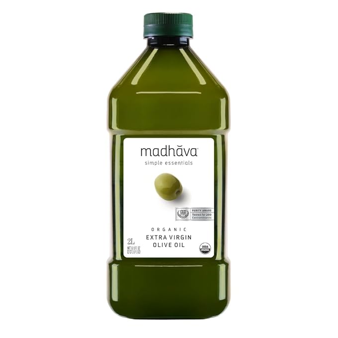 Madhava Organic Olive Oil 2L Bottle 100% Pure &amp Single Source 67.8 oz