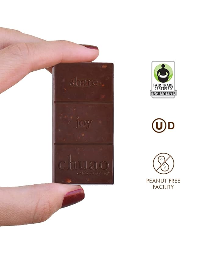 Chuao Chocolatier Pretzel Toffee Twirl Gourmet Dark Chocolate Mini Bars | For Gift Baskets Birthday Thank You Care Package | 100 Pack 0.39 oz Each