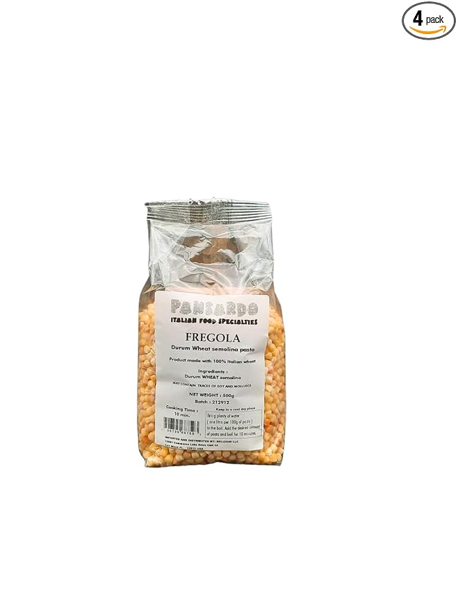 PANSARDO Fregola Durum Wheat Semolina Italian Pasta - 4 Pack
