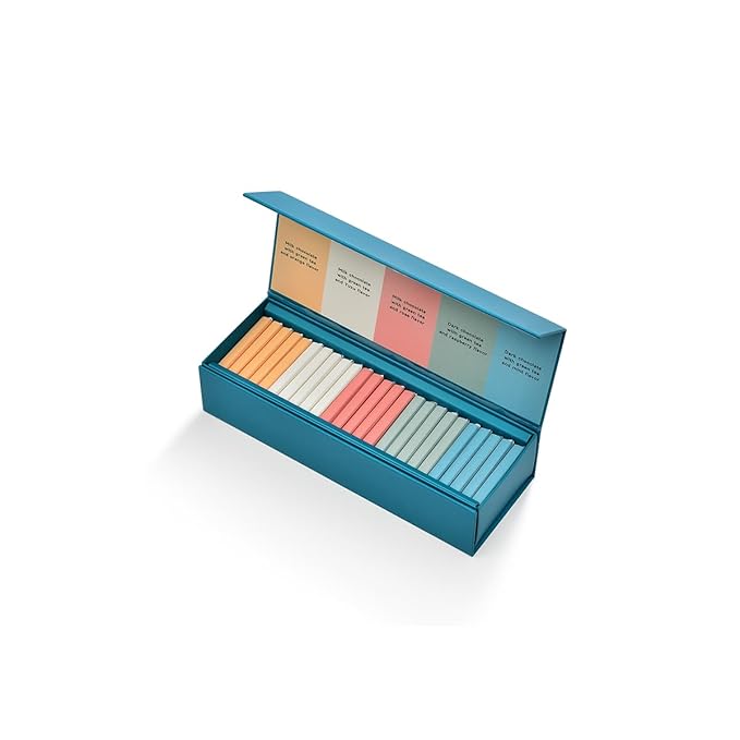 Les Chocolathes 25 Pieces Box | Tea-Infused Milk &amp Dark Chocolate with Yuzu Mint Raspberry Rose &amp Orange | Ideal Gift for Tea Lovers