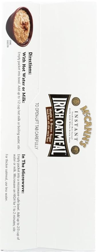 Instant Irish Oatmeal Maple Brown Sugar 15.17 Ounces (Case of 12) by McCann's