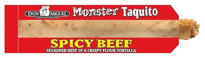 Don Miguel Monster Spicy Beef Taquito 4 Ounce -- 24 per case.