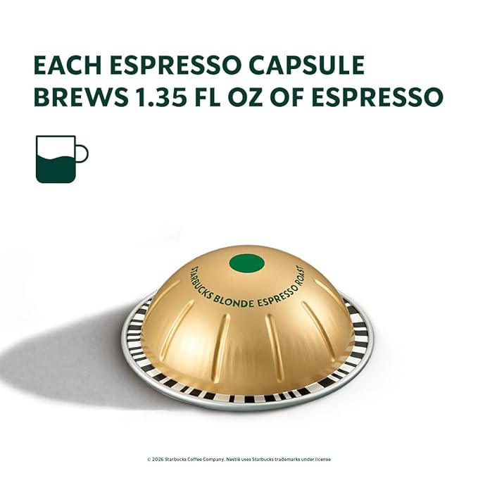 Starbucks by Nespresso Vertuo Blonde Roast Espresso 50-count Espresso Pods Brews 1.35 oz.