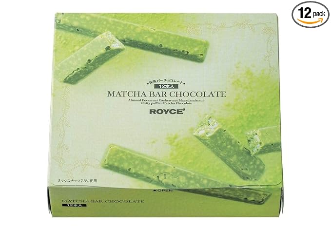 ROYCE' Matcha Bar Chocolate – Japanese Green Tea Treat from Hokkaido | Gourmet Snack for Gifting &amp Indulging | 12 Pieces