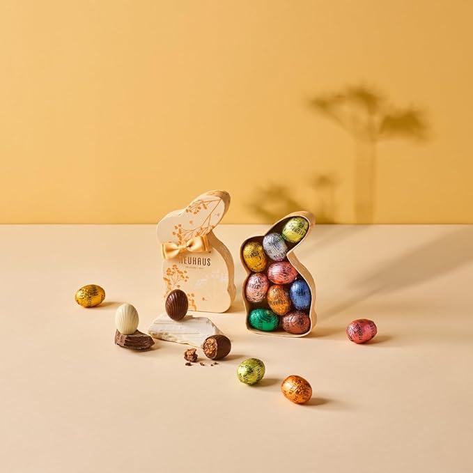 Neuhaus Belgian Chocolate 2026 Easter Bunny Orange Chocolate Gift – Solid Belgian Milk Chocolate Bunny – Easter Candy Gourmet Spring Gift