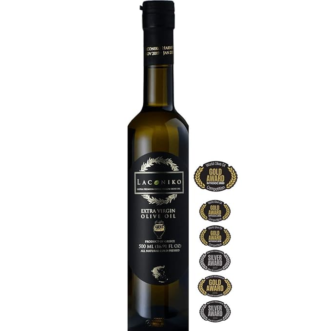 Laconiko Ultra Premium Extra Virgin Olive Oil | NEW 2025/2026 HARVEST | TOP RANKED GREEK OLIVE OIL IN WORLD | 2025 BEST IN GREECE AWARD | 2025 NYIOOC GOLD MEDAL AWARD | MADE IN GREECE | GMO FREE CERTI