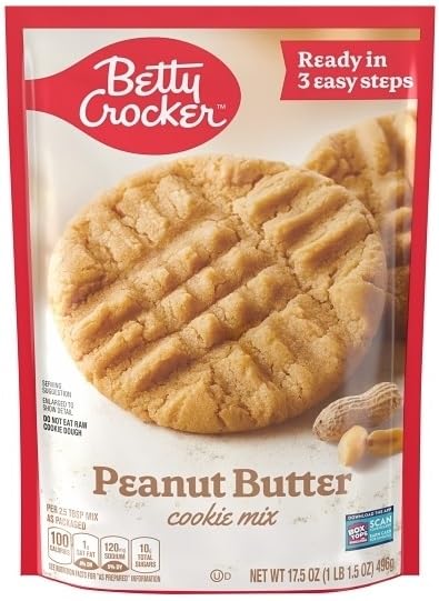 Betty Crocker Cookie Mix Variety Chocolate Chip Oatmeal Peanut Butter Double Chocolate Chunk and Sugar Cookie 17.5 Ounce (Pack of 5) - with Make Your Day Bag Clip