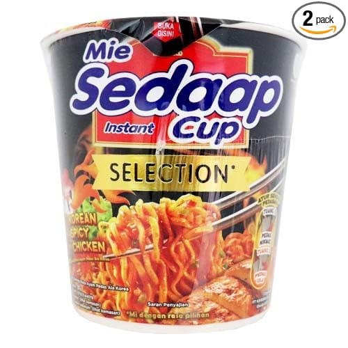 Mie Sedaap Cup Instant Noodle Korean Spicy Chicken 81 gram (Pack of 2)