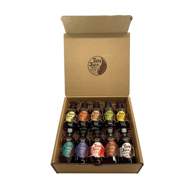 Tree Juice Maple Syrup Gift Box | Gift for Birthdays Corporate Holidays and more | 10-2 ounce bottles