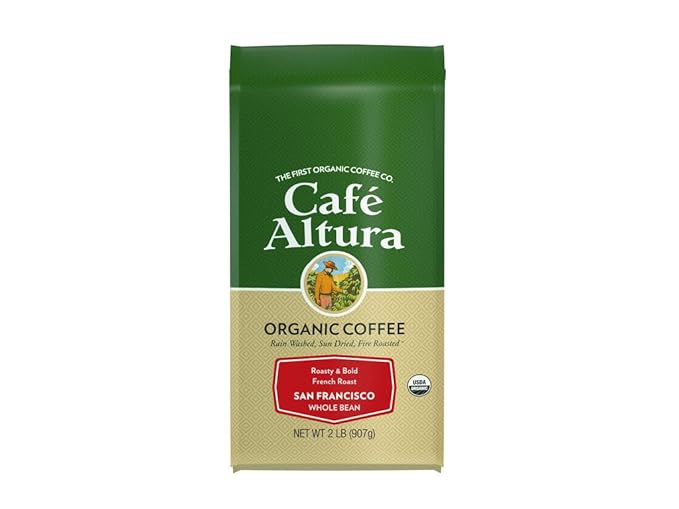 Cafe Altura Whole Bean Organic Coffee San Francisco Dark Roast 2 lb Bag