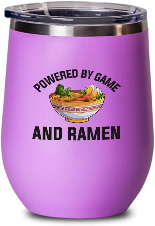 Ramen Lover Pink Edition Wine Tumbler 12oz - Powered by game - Food Lovers chicken pumpkin vegan pantry spicy noodles