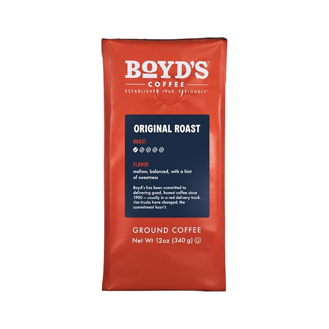 Boyd's Coffee– Original Roast Coffee – Ground Medium Roast - Blended from 100% Arabica – Rich &amp Full-Flavored – 12 Oz.