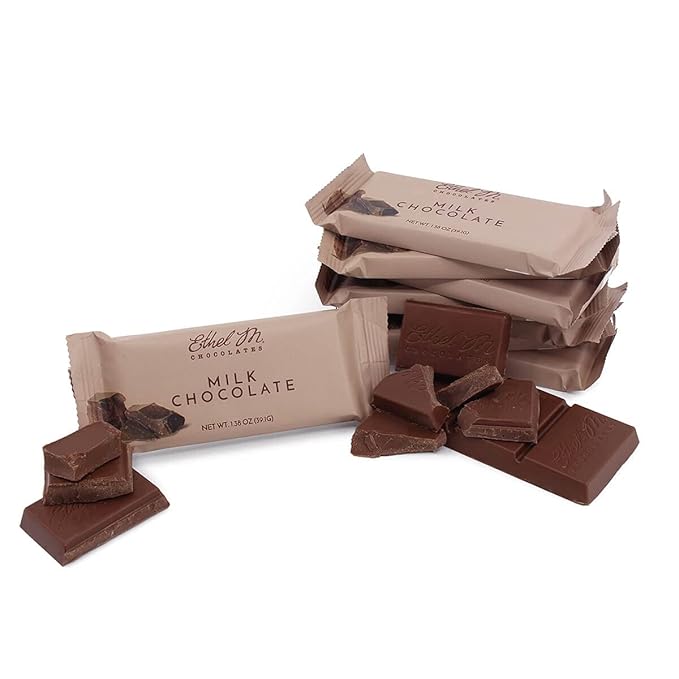 Ethel M Chocolates Premium Milk Chocolate Bars Individually Wrapped Chocolate Candy Bars for Gifting Holidays &amp Everyday Indulgence (24 Pieces)