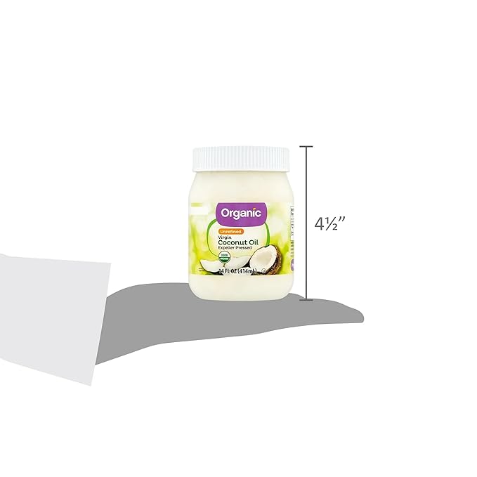 Organic Unrefined Virgin Coconut Oil with No Artificial Flavors or Preservatives (14 Fl Oz)