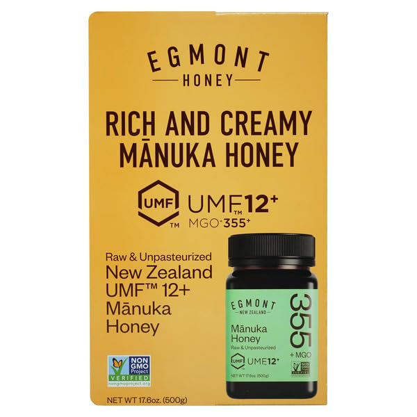 Egmont New Zealand Mānuka Honey UMF 12+ – Raw &amp Unpasteurized Premium Authentic MGO Certified Honey 1 pack