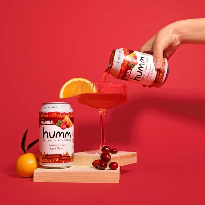 Humm Kombucha Cranberry Orange Organic Vegan &amp GMO Free (24 Pack)