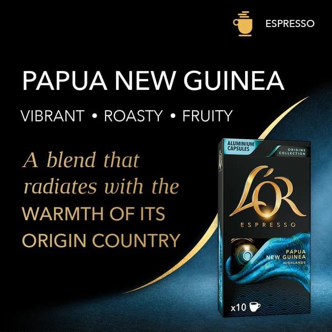 L'OR Espresso Capsules 30 Count Papua New Guinea Single-Serve Aluminum Coffee Capsules Compatible with the L'OR BARISTA System &amp *Nespresso Original Machines 30 Count (Pack of 3)