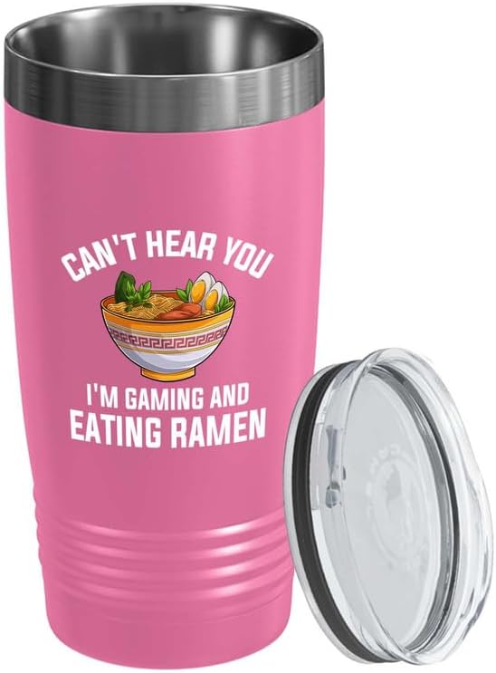 Ramen Lover Pink Edition Tumbler 20oz - Can't hear you - Food Lovers chicken pumpkin vegan pantry spicy noodles