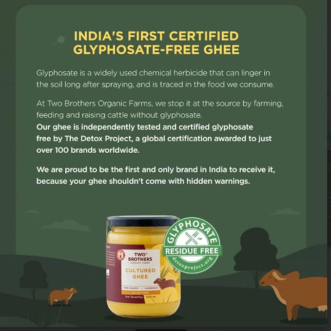 A2 Ghee Butter Organic Grass Fed from Gir Cow | Gut Friendly | Healthy Butter Alternative | Non-GMO Lactose-Free Keto Friendly – 2lb from Two Brothers Organic Farms