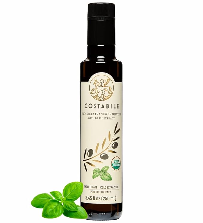 Lemon and Basil Infused EVOO combo. Fresh and delicious flavors for everyday healthy cooking - COSTABILE