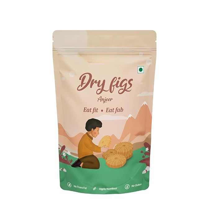 Natural Premium Dried Afghani Anjeer/Dry Figs Vacuum Pack Dried Figs Natural Rich in Iron &amp Vitamins| Fat Free Free -250 gm