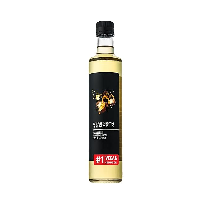 Vegan Cooking Cold-Pressed Australian Macadamia Nut Oil 100% Natural Plant Based Raw Mac Nut Oil for Cooking Vegan Non-GMO 16.9 Ounce Glass Bottle