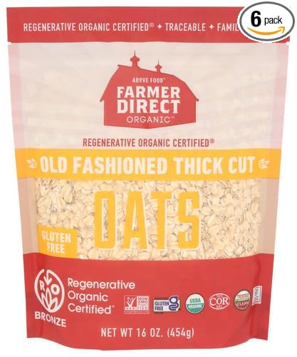 Farmer Direct Organic Old Fashioned Oats 16 oz (Pack of 6)