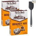 Cafe Du Monde Beignet Mix French Doughnuts Bundle Includes Two (2) 28 oz Beignets Mix and One Spatula (color may vary)