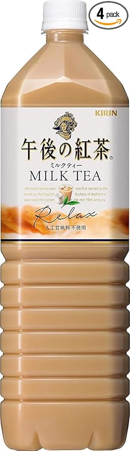 Kirin Afternoon Tea Relax Milk Tea 50.7 fl.oz. (1.5L) (Pack of 4) PET bottle - MADE IN JAPAN
