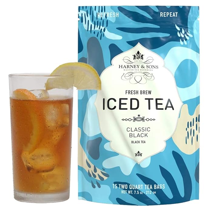 Harney &amp Sons Organic Black Fresh Brew Iced Tea | 15ct Brews up to 30 quarts of Iced Tea Refreshing Summer Iced Tea