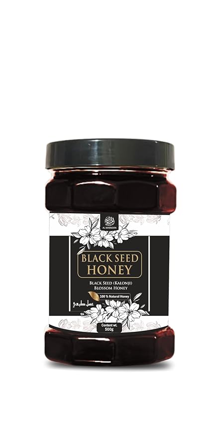 AL MASNOON Black Seed Honey/kalonji blossoms honey (500gm) 100% Pure &amp Natural Honey