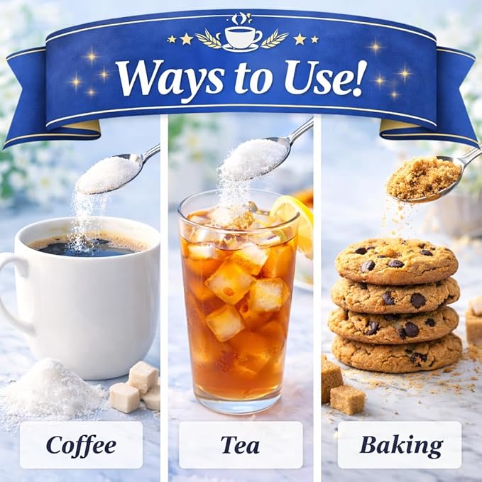 Office Roast Variety Pack - Assorted Sweeteners for Coffee Tea &amp Beverages – Includes Sucralose Saccharin Raw Brown &amp White Sugar – Convenient Individually Wrapped Packets (400 Count Total