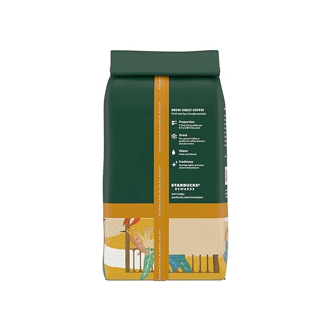 Starbucks Ground Coffee Starbucks Blonde Roast Coffee Veranda Blend 100% Arabica 1 bag (28 oz) (Pack of 2)