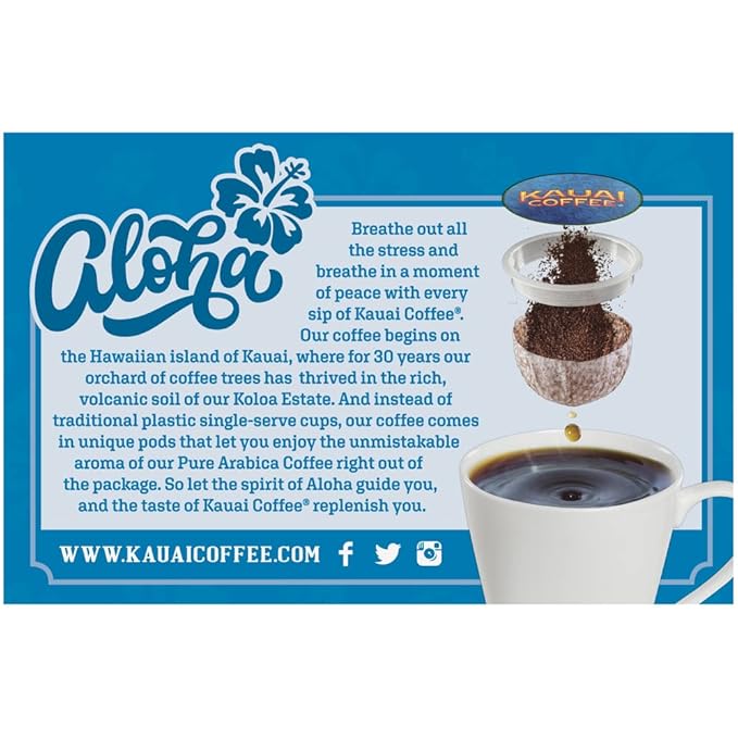 Kauai Coffee Single Serve Pods Mocha Macadamia Nut - Arabica Coffee from Hawaii's Largest Coffee Grower Keurig-Compatible Cups (36 Count)