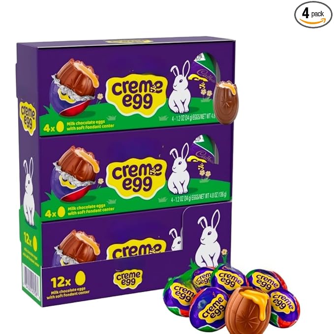 CREME EGG Milk Chocolate with Soft Fondant Center Candy Easter Theme 1.2 Oz 12 Count