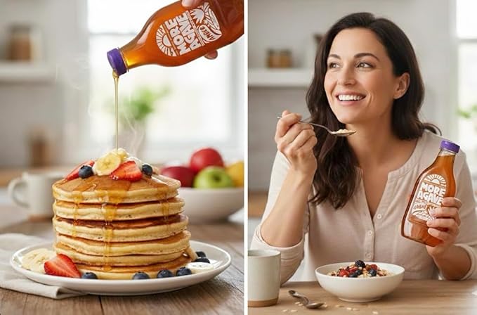 Agave Syrup Organic Blue Agave Nectar Sweetener Low Glycemic Sugar Alternative Vegan Gluten Free Non-GMO All-Natural Liquid Sweetener 2 Pack 36 oz