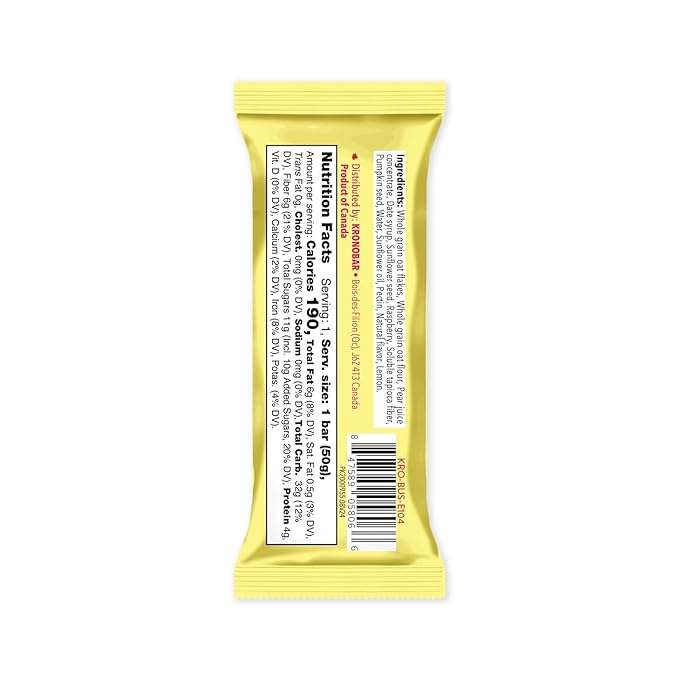 Krono Nutrition Energy Bar - Made with Natural Ingredients - Vegan - Gluten Free - Nuts Free - Soy Free - 50 gram per bars - 12 bars per box (12 count Strawberry &amp Pineapple)