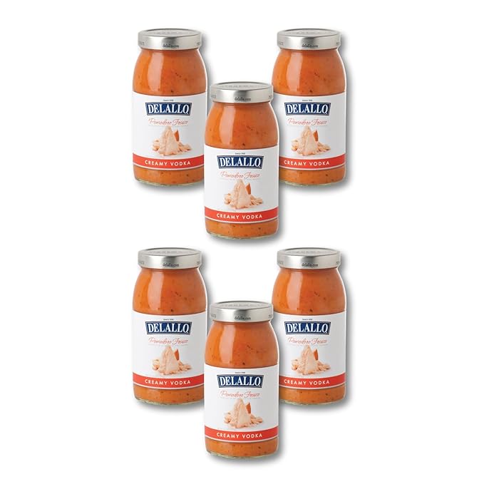 DeLallo Creamy Vodka Sauce (6-Pack) Pomodoro Fresco Made with Parmesan and Pecorino Romano Cheeses Tangy Sweet Tomato Flavor Gluten Free All Natural